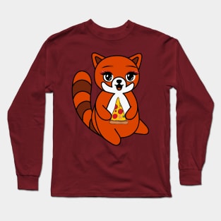 Red Panda Pizza Long Sleeve T-Shirt